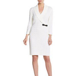 Calvin Klein White Knit Cable Dress Size XL NWT